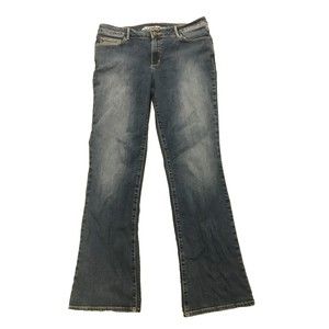 Eddie Bauer Womens Jeans Slightly Curvy Boot Cut Mid Rise Blue Denim Size 12